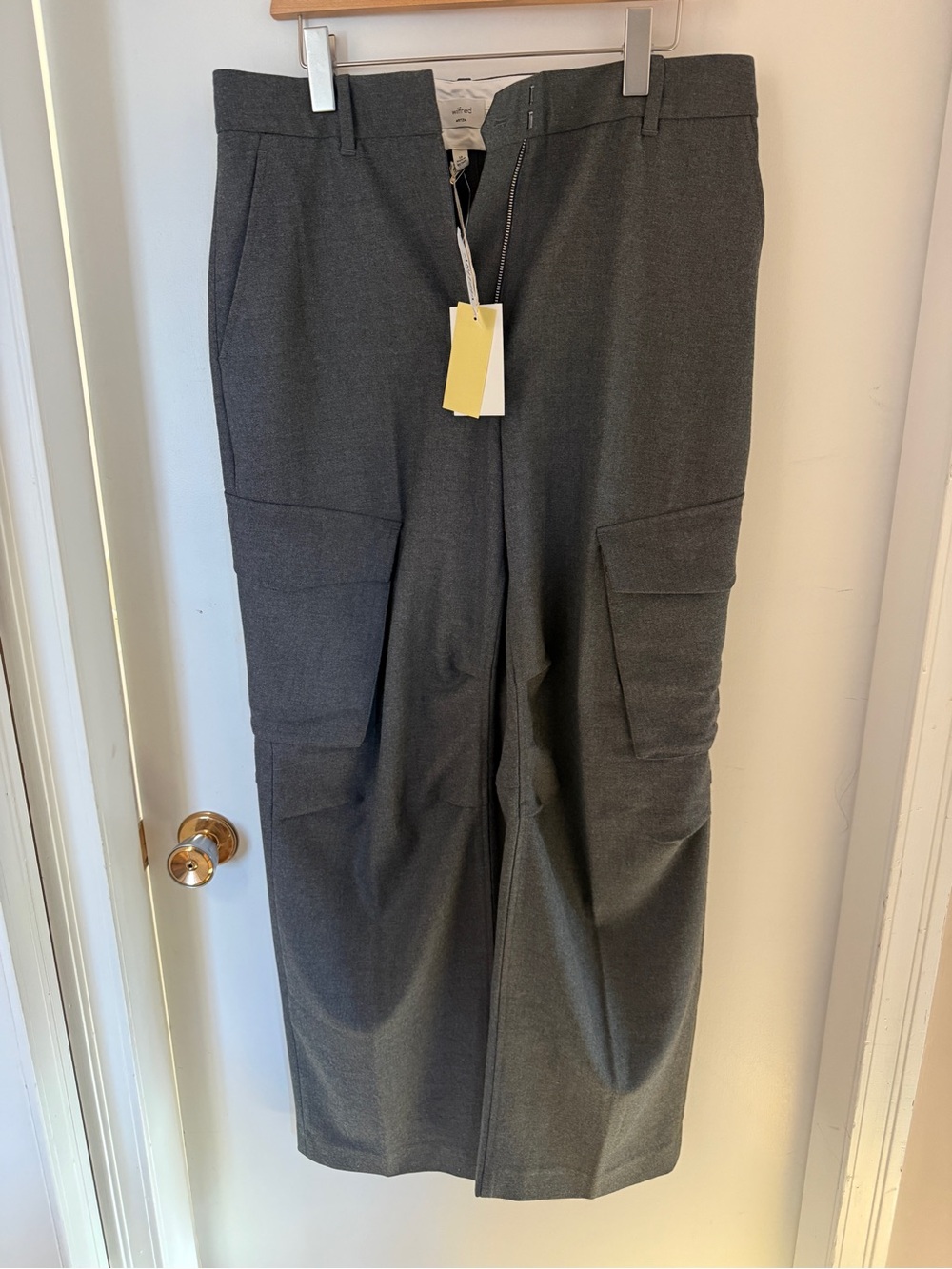 Wilfred Aritzia Nellie Cargo Pants 12 NWT Heather Charcoal Wide Leg